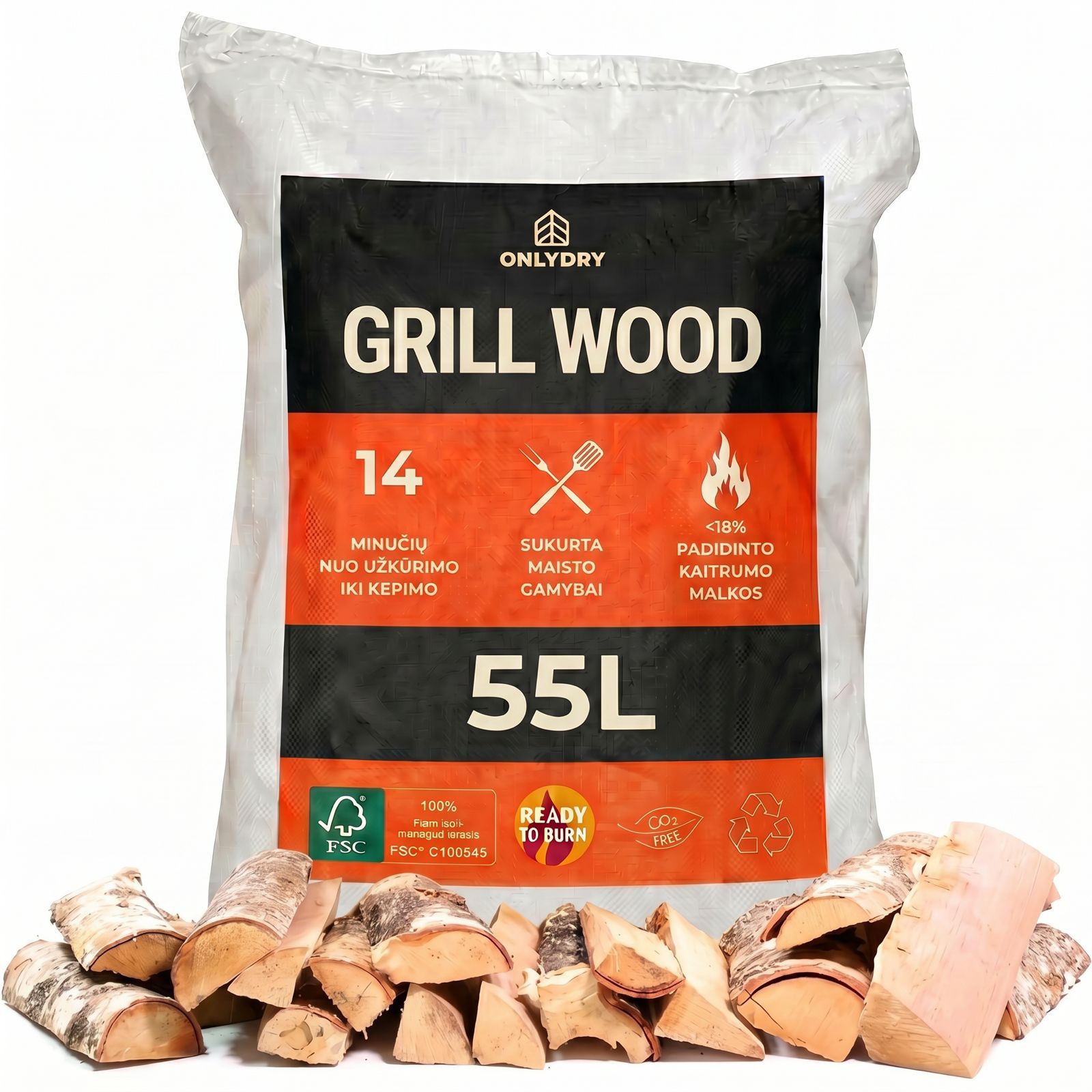 55 l Onlydry Grillwood pakuotė